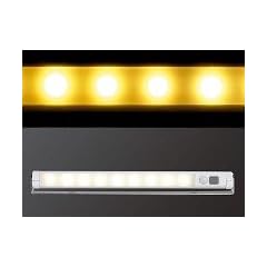 Lunartec Automatische LED-Lichtleiste mit Bewegungsmelder, warmwei�