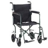 Drive Medical Expedition Aluminum Transport Wheelchair with Loop Locks 17 Inches Black Color -1 Ea