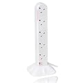 Duronic ST10W - 10 Way 2 Metre surge Tower Extension Lead Socket - 2M - Engineered to tell you when its surge protected
