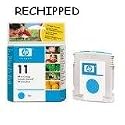 Genuine Original HP Hewlett Packard No11 11 C4836A C4836AE cyan printer ink - print inkjet cartridge for Designjet Officejet Business Inkjet - rechipped by Amazon seller for extended life