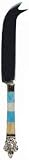 Decorative Stainless Steel Cheese Knife Blue & Mother of Pearl Handle Set/2