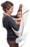 aacua Infant to Toddler 4 in 1 Multi-Use Organic Bath Towel (Organic Grey Trim) by Maamam