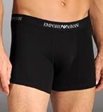 Emporio Armani Men's 3 Pack Cotton Boxer Brief, Black, Large