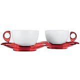GUZZINI SET OF 2 BREAKFAST / CAPPUCCINO CUPS - RED