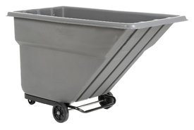 Gray Standard Duty Plastic Tilt Truck 1 Cubic Yard And 1000 Lb. Capacity
