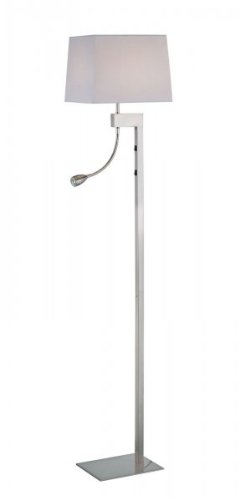 Floor Lamp with Reading Lamp - Fritzi Polished Steel Finish