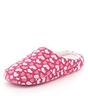 Heart Print Mule Slippers