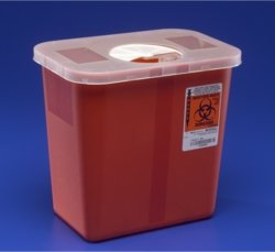 Kendall Sharps Container with Rotor Lid - 2 Gallon