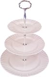 Royal Albert White Montrose (No Backstamp) 3 Tier Cake Stand