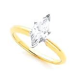 0.70 Marquise Diamond 14K Yellow Gold Bridal Engagement Ring Round I-I1