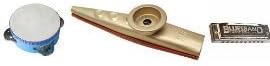 Woodstock Percussion 3 Pack - Tambourine, Kazoo, Harmonica