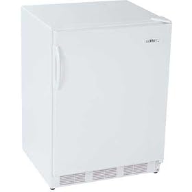 Summit FF7GoldVein Gold Vein Commercial Compact Refrigerator with 5.5 Cu Ft, White Cabinet, Interior Light and Adjustable Shelves FF7WC
