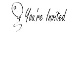 WOODEN BACKED STAMP  YOU'RE INVITED WITH BALLOON 26449