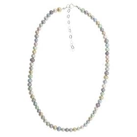 Children's Pastel Pearl Necklace Cultured Pearls Adjustable Length Sterling Silver