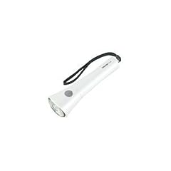 【長寿命のLED光源! 】TOSHIBA LED懐中電灯 高輝度白色LED 防滴構造 ハンドストラップ付き ころがりにくい楕円形ボディ ベルマーク付き 単3形×2本(別売) ホワイト KFL-302(W)
