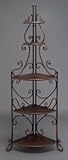 Elegant Metal Wood Corner Baker Rack