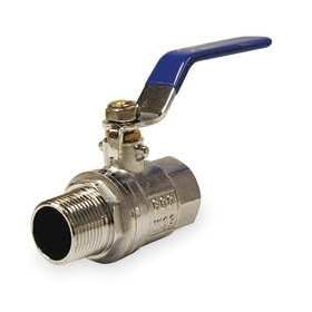 Industrial Grade 1PYX1 Ball Valve, Brass, 1/4 In NPT M x F