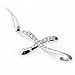 Curved Cubic Zirconia and Sterling Silver Cross Necklace