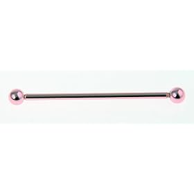 14g Stainless Steel Anodized Industrial Barbell - Pink