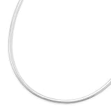 Domed Omega 4mm Sterling Silver Necklace