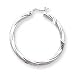 14k White Gold Polished 3.25mm Twisted Hoop Earrings