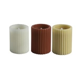 3 Assorted Chef and Rooster Ivory, Red and Honey LED Blowout 3x4 Candles by 