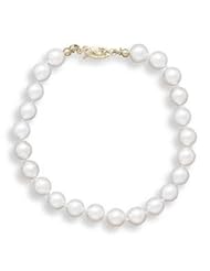 Grade A Cultured Akoya Pearl Bracelet 6-6.5mm on Silk 14K Yellow Gold Clasp - Made in the USA