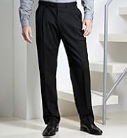 Big & Tall Supercrease® Active Waistband Twin Pleat Trousers with Wool