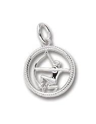 Rembrandt Charms, Sagittarius Charm in Solid Sterling Silver or Gold
