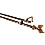 BCL Product Sourcing 58DLF28G Leaf Double Curtain Rod- Antique Gold Finish- 28-inch to 48-inch- 0.62-inch Diameter Pole