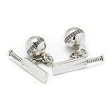 Cricket Bat/Ball Chain Link Cufflinks