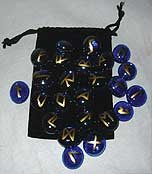 Cover image : Cobalt Colored Glass Rune Set