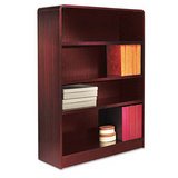 ALERA Radius Corner Bookcase, Finished Back, Wood Veneer, 4-Shelf, 36x12x48, Mahogany by Alera�