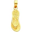 14K Yellow Gold Flip Flop Charm Sandal Shoe Pendant