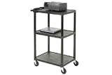 Plastic Audio Visual & Instrument Cart 24 X 18 X 42 Three Shelves