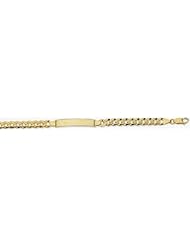 7mm 14k Yellow Pave Curb ID Bracelet 8.5"