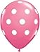 Balloons 11 Inch Premium Latex Brown and Rose Pink Balloons with White Polka Dots Polka Dots Pkg/6