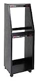 Raxxess ER1216 Sloped Studio Rack with Casters - 12 over 16 Space, Black Oak