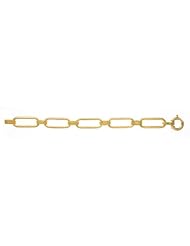 18KT Yellow Rectangle Links Bracelets Length = 8