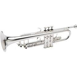 Barrington Model BR TR401 Bb Classic Silver Plate Trumpet w/Metal Ring In Bell
