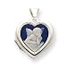 Sterling Silver Angel Cameo 18mm 2-Frame Heart Locket - JewelryWeb