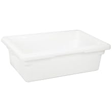 Cambro 12186P 3 gallon Capacity, 18" Length x 12" Width x 6" Height, White Half Size Solid Plastic Food Box