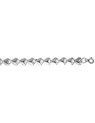 Sterling Silver Charm Bracelet w/ Puffed Hearts