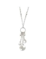 Genuine IceCarats Designer Jewelry Gift Sterling Silver Polished & Textured Fancy Circle Drop Necklace In 18.00 Inch