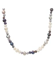 5.5-9mm White/Grey/Black Baroque FW Cult. Pearl Necklace