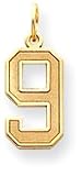 Sports Number Charm, Yellow Gold