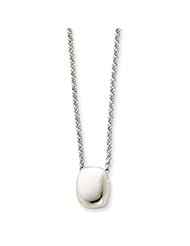 Sterling Silver Bean Pendant W/ 16" Chain