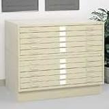 Five-Drawer Steel Flat File, 53-3/8w x41-3/8d x 16-1/2h, Gray