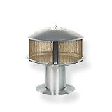 Metalpro - 111844 - Premium Outdoor Fire Pit Fireplace with Brass Curtain - Stainless Steel - 35 in.
