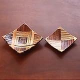 NOVICA Terracotta centerpieces, 'Seedpod' (pair)